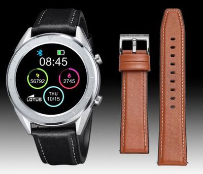 Horlogeband Lotus 50008/3 / BC10932 Leder Zwart