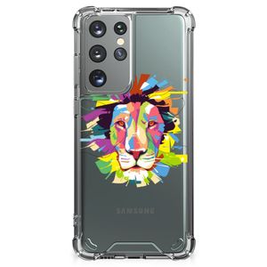 Samsung Galaxy S21 Ultra Stevig Bumper Hoesje Lion Color