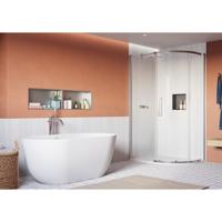 Crosswater Asura Kwartronde Douchedeur - 8mm - 120x90cm - met zijwand - hendel gehamerd - gepolijst RVS SW1208442/SW1176422