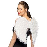 Carnaval/halloween verkleed engelen Glam vleugels - wit - 55 cm - dames