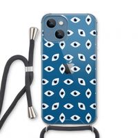 Eyes pattern: iPhone 13 mini Transparant Hoesje met koord
