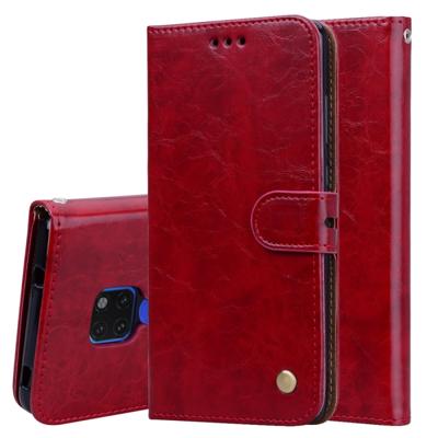 Business stijl olie Wax textuur horizontale Flip lederen case voor Huawei mate 20 met houder & kaartsleuven & portemonnee (rood)