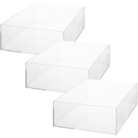 Set van 3x stuks sieraden/make-up houder/box rechthoek 25,5 x 8,5 cm van kunststof - thumbnail