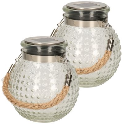 Solar lantaarn glas - 2x - transparant - bubbel structuur - 10 x 12 cm Solar lantaarn glas - 2x - transparant - bubbel structuur - 10 x 12 cm