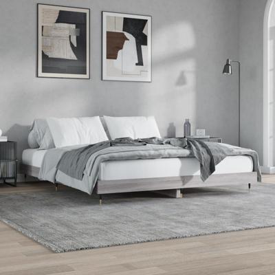 Bedframe zonder matras 160x200 cm spaanplaat grijs Sonoma