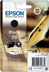 Epson inktcartridge 16, 175 pagina&apos;s, OEM C13T16214012, zwart