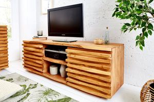 Massief tv-meubel RELIEF 150 cm acaciahout met gedetailleerd front - 39737