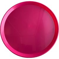 Roze rond dienblad/serveerblad van kunststof 34 cm - thumbnail