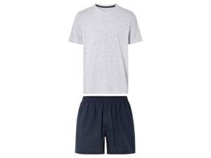 LIVERGY Korte heren pyjama (Lichtgrijs/navy, S)
