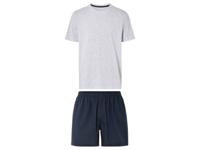LIVERGY Korte heren pyjama (Lichtgrijs/navy, S)