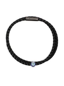 Tateossian bracelet tressé à breloque Evil Eye - Noir