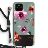 Geschilderde bloemen: Pixel 5a 5G Transparant Hoesje met koord