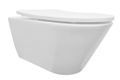 Xellanz Stereo rimless wandcloset met Shade toiletzitting mat wit
