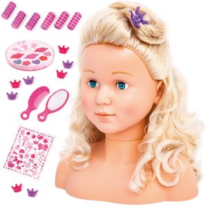 Super Model kaphoofd met make-up, 27 cm