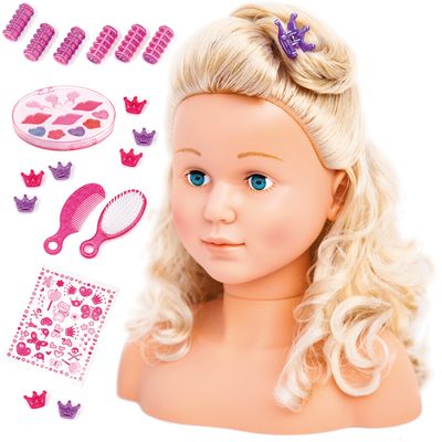 Super Model kaphoofd met make-up, 27 cm