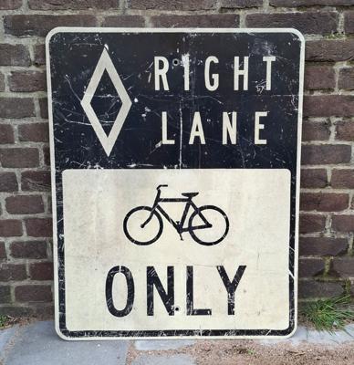 Right Lane Bike Only Amerikaans Verkeersbord - 76 x 61cm
