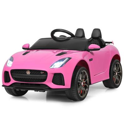 Elektrische Kinderauto met Verhalen & Muziek & Claxon & Koplampen 12V Kindervoertuig met 2.4G Afstandsbediening Roze