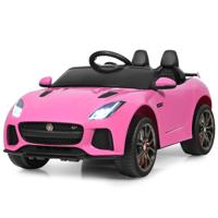 Elektrische Kinderauto met Verhalen & Muziek & Claxon & Koplampen 12V Kindervoertuig met 2.4G Afstandsbediening Roze