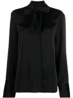 Jil Sander blouse nouée à fini satiné - Noir