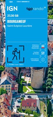 Wandelkaart 2130 SB - Serie Bleue Bourganeuf / St-Sulpice-Laurière | IGN - Institut Géographique National
