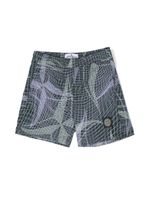 Stone Island Junior short de bain à imprimé abstrait - Vert - thumbnail