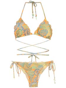 Amir Slama bikini imprimé à bonnets triangles - Orange