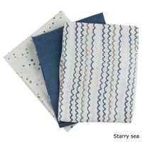 Biokatoen Hydrofiele luiers 3 Stuks 70 x 70 cm - Starry Sea