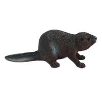 Bever speelgoed dier - donkerbruin - kunststof - 5 cm