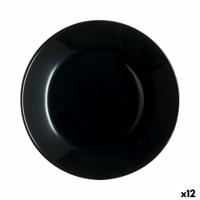 Dessertbord Luminarc Zelie Negro Zwart Glas Ø 18 cm (12 Stuks)
