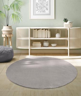 Karpet24 Loft - Luxe, Fluweelzacht Effen Vloerkleed in Zand, Modern & Stijlvol-Ø 120 cm rond