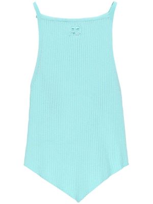 Courrèges débardeur Pointy en maille nervurée - Bleu