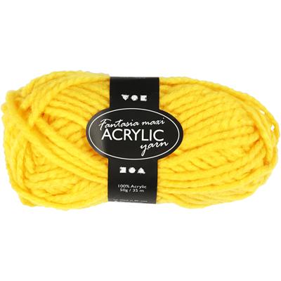 Creativ Company Fantasia acrylgaren, l: 35 m, maxi, geel, 50 gr/ 1 bol