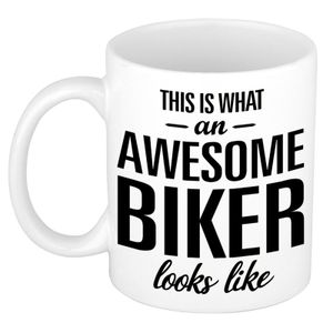 Awesome biker cadeau mok / beker 300 ml