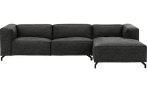 Goossens Bank Calvin grijs, micro leer, 3,5-zits, modern design