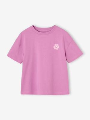 Effen Basics meisjesshirt met korte mouwen paars