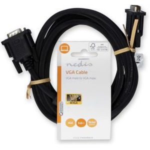 VGA-Kabel | VGA Male | VGA Male | Vernikkeld | Maximale resolutie: 1280x768 | 3.00 m | Rond | ABS |