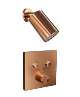 Blaufoss Smartbox Switch-line thermostatische kraan Inbouw regendoucheset met regendouchekop 14 x 9 cm Brushed Rosegold - thumbnail