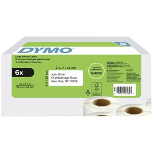 DYMO Rol met etiketten 25 x 54 mm Wit 3000 stuk(s) Permanent hechtend 2177564 Verzendetiketten