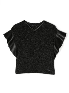 Monnalisa blouse à tissage métallisé - Noir