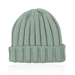 LGT JWLS Grofgebreide Dames Beanie met Omslagrand - Groen