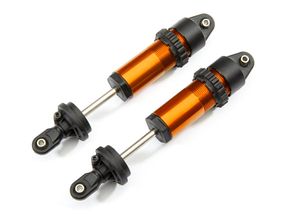 Shocks, GT-Maxx, aluminum (orange-anodized) (fully assembled w/o springs) (2) (TRX-8961T)