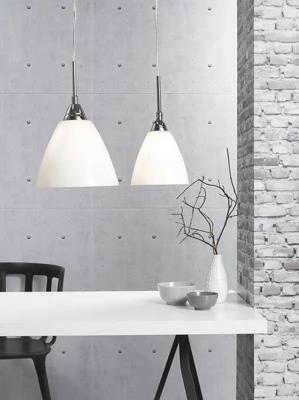 Hanglamp opaal glas metaal &apos;Read 20&apos; Nordlux glas 200mm E27 fitting wit metaal