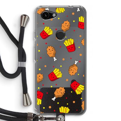 Chicken 'n Fries: Pixel 3a Transparant Hoesje met koord