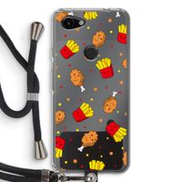 Chicken 'n Fries: Pixel 3a Transparant Hoesje met koord