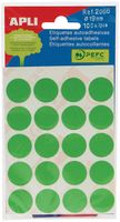 Apli ronde etiketten in etui diameter 19 mm, groen, 100 stuks, 20 per blad (2066) - thumbnail