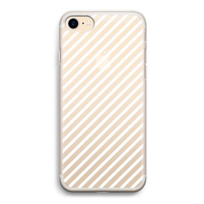 Strepen zwart-wit: iPhone 7 Transparant Hoesje