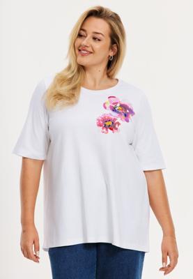 Yoek T-shirt met bloemen | Wit | Maat 50/52 Yoek T-shirt met bloemen | Wit | Maat 50/52