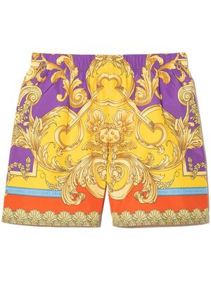 Versace Kids short de bain à imprimé baroque - Jaune