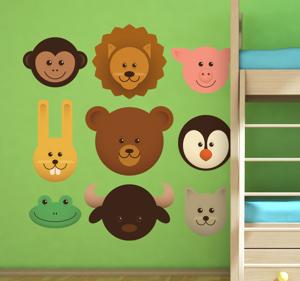 Muursticker kind collectie dieren