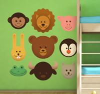 Muursticker kind collectie dieren
